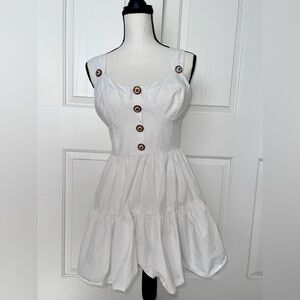 Elegant White Button-Front Dress